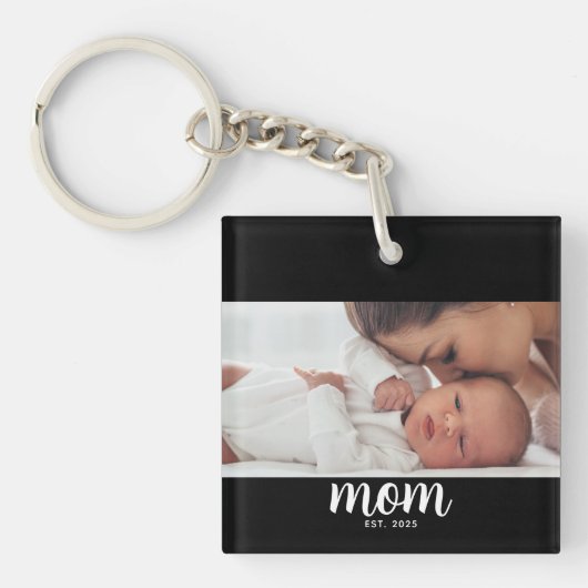 Mom Established Modern Script Photo キーホルダー (正面)