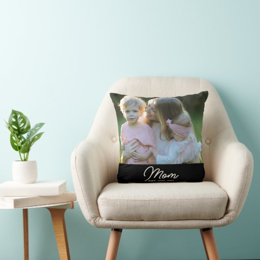 Mom Established Modern Script Photo クッション (椅子)