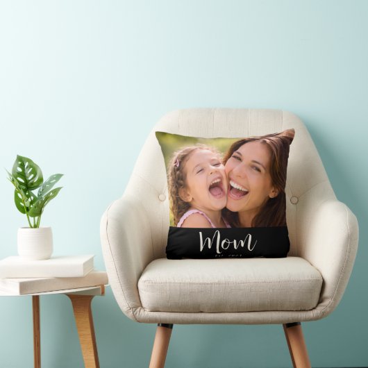 Mom Established Modern Script Photo クッション (椅子)