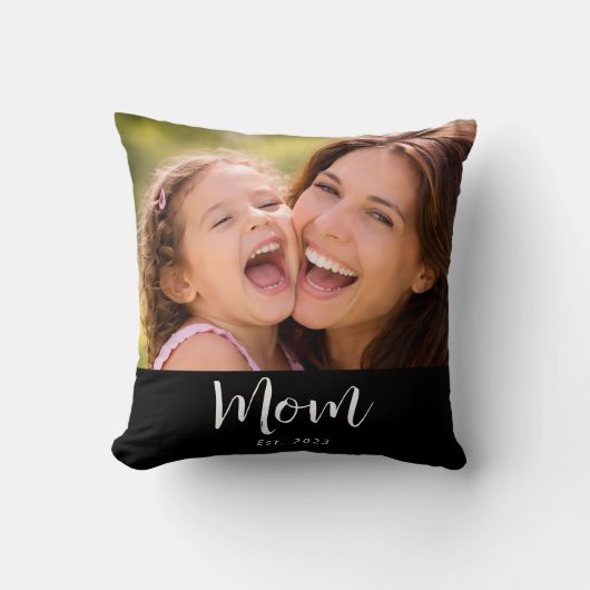 Mom Established Modern Script Photo クッション (正面)