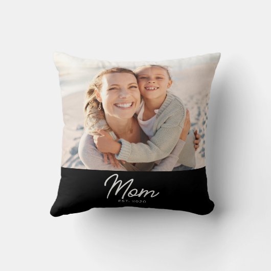 Mom Established Modern Script Photo クッション (裏面)