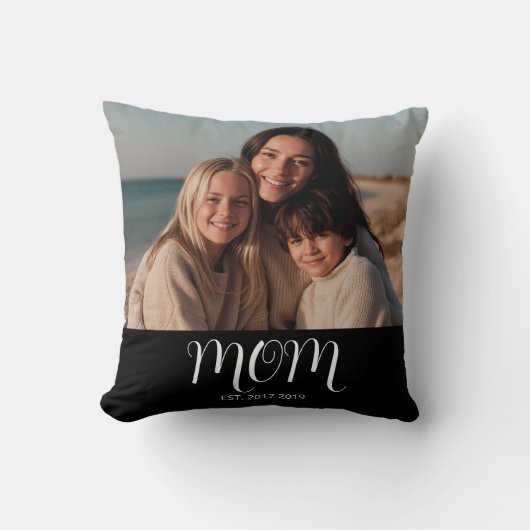 Mom Established Modern Script Photo クッション (正面)
