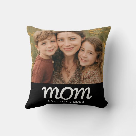 Mom Established Modern Script Photo クッション (裏面)