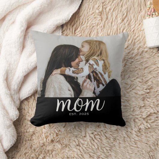 Mom Established Modern Script Photo クッション (ブランケット)