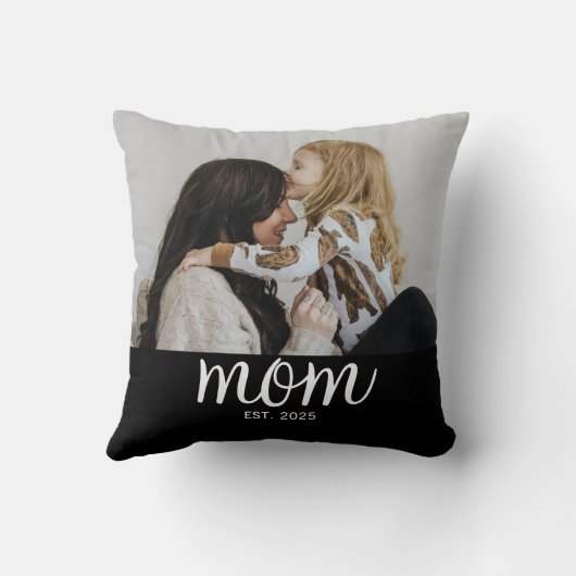 Mom Established Modern Script Photo クッション (裏面)