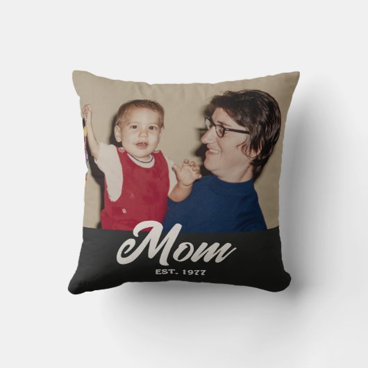 Mom Established Modern Script Photo クッション (裏面)