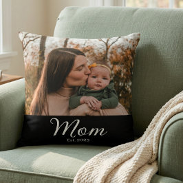 Mom Established Modern Script Photo クッション