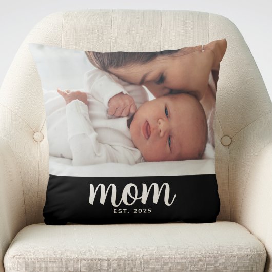Mom Established Modern Script Photo クッション