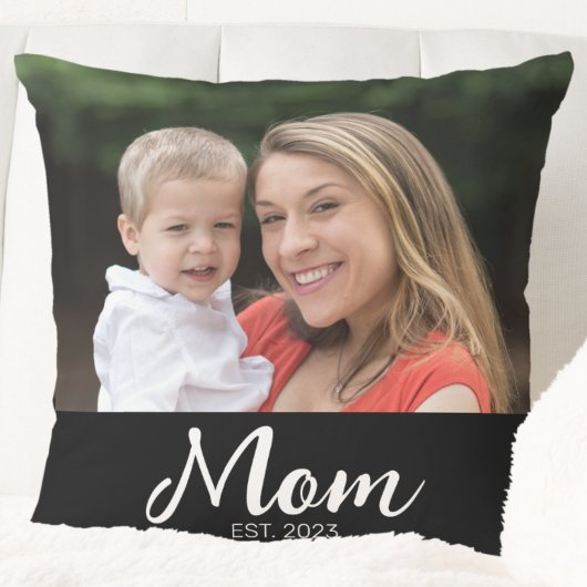 Mom Established Modern Script Photo クッション