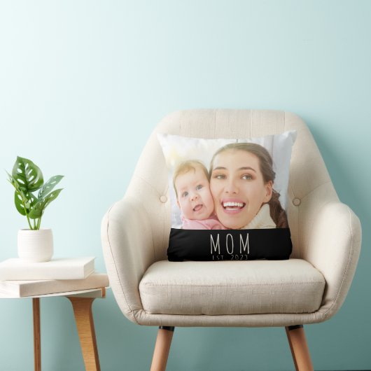 Mom Established Modern Script Photo クッション (椅子)