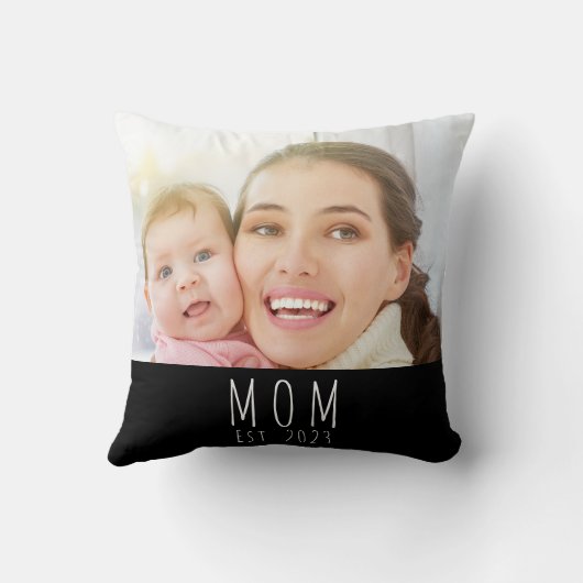 Mom Established Modern Script Photo  クッション (裏面)