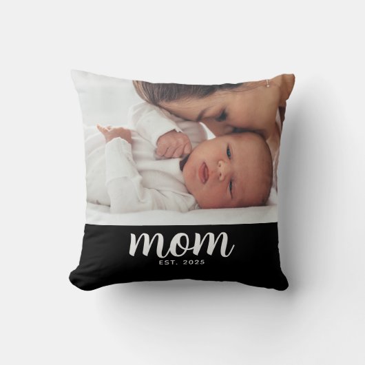 Mom Established Modern Script Photo クッション (正面)