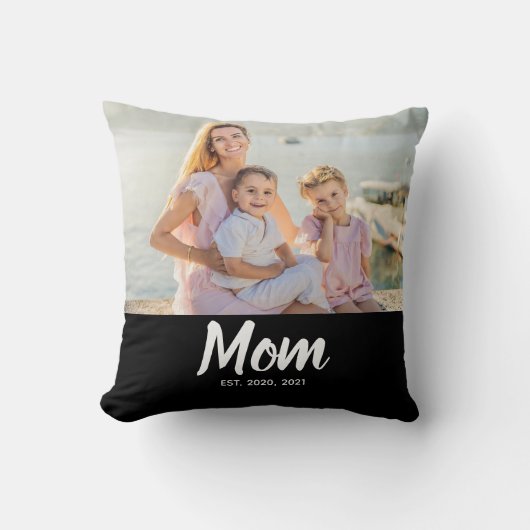 Mom Established Modern Script Photo クッション (正面)