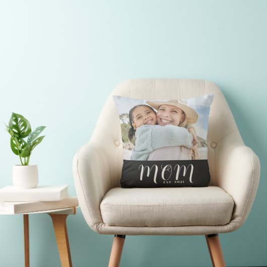 Mom Established Modern Script Photo クッション (椅子)