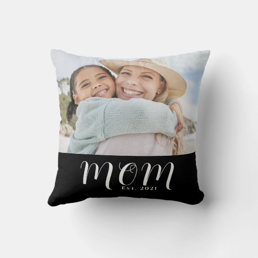 Mom Established Modern Script Photo クッション (裏面)
