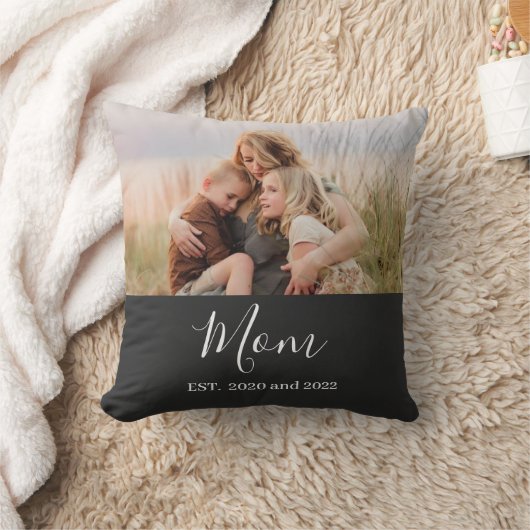 Mom Established Modern Script Photo クッション (ブランケット)