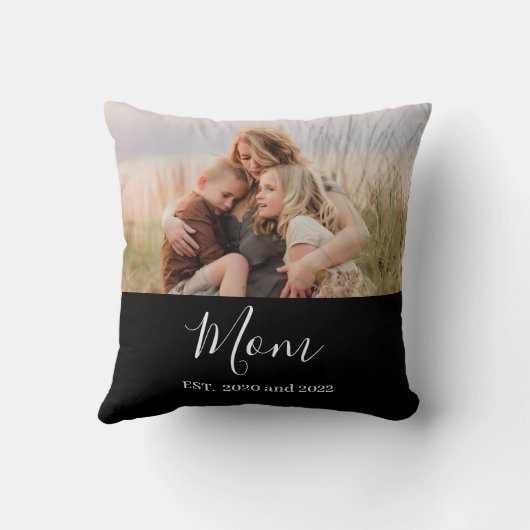 Mom Established Modern Script Photo クッション (裏面)