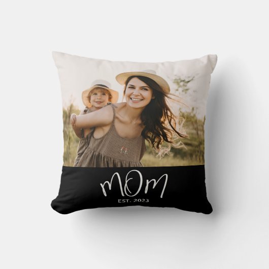Mom Established Modern Script Photo クッション (正面)