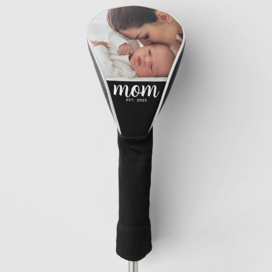 Mom Established Modern Script Photo ゴルフヘッドカバー (正面)