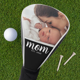 Mom Established Modern Script Photo ゴルフヘッドカバー