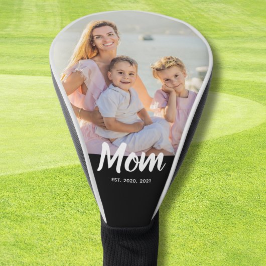 Mom Established Modern Script Photo ゴルフヘッドカバー