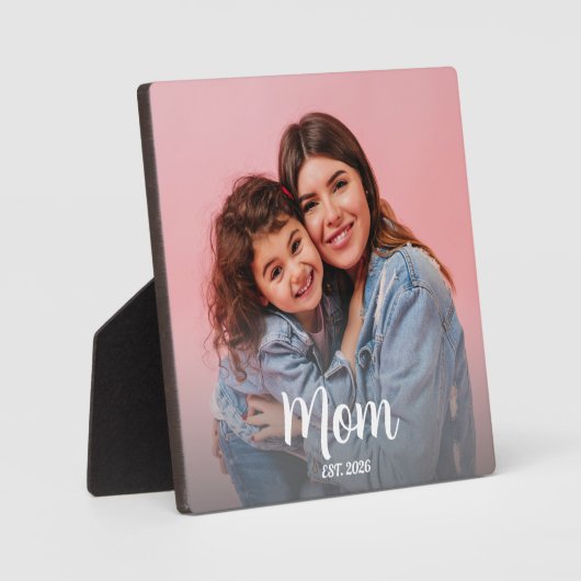 Mom Established Modern Script Photo フォトプラーク (正面)