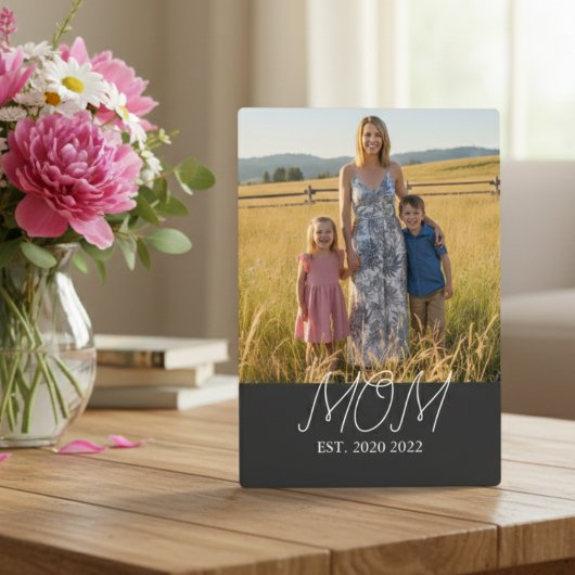 Mom Established Modern Script Photo  フォトプラーク