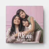 Mom Established Modern Script Photo フォトプラーク (正面)