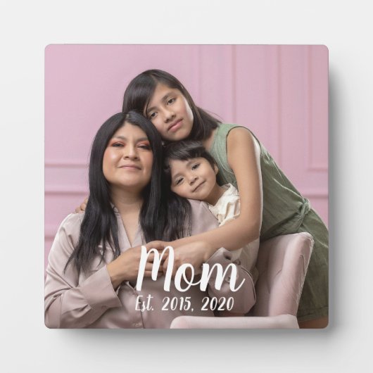 Mom Established Modern Script Photo フォトプラーク (正面)