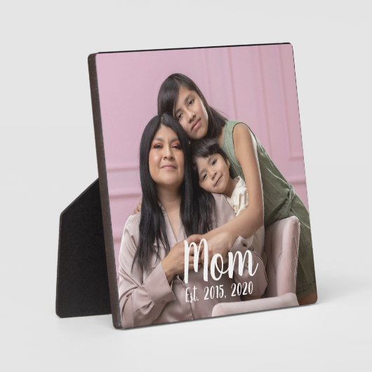 Mom Established Modern Script Photo フォトプラーク (正面)