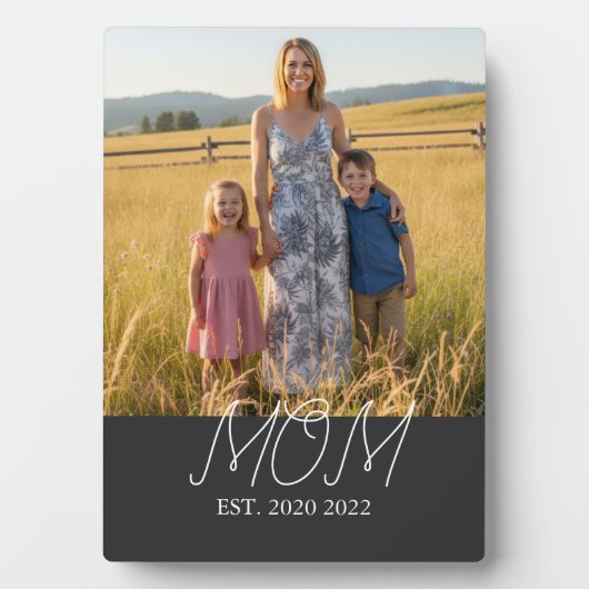 Mom Established Modern Script Photo  フォトプラーク (正面)