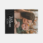 Mom Established Modern Script Photo フリースブランケット (正面(横))