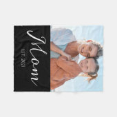 Mom Established Modern Script Photo フリースブランケット (正面(横))