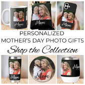 Mom Established Modern Script Photo ラウンド壁時計