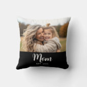 Mom Established Modern Script Photo Black クッション (裏面)