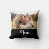 Mom Established Modern Script Photo Black クッション (正面)