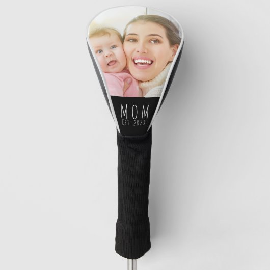 Mom Established Modern Script Photo Golf  ゴルフヘッドカバー (正面)