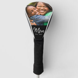 Mom Established Modern Script Photo Golf Head Cove ゴルフヘッドカバー