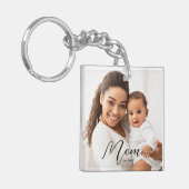 Mom Established Modern Script Photo Keychain キーホルダー (正面左)