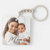 Mom Established Modern Script Photo Keychain キーホルダー (裏面)