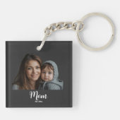 Mom Established Modern Script Photo Keychain キーホルダー (裏面)