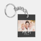 Mom Established Modern Script Photo Keychain キーホルダー (正面左)