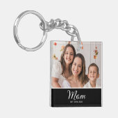 Mom Established Modern Script Photo Keychain キーホルダー (正面左)