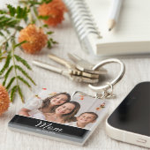 Mom Established Modern Script Photo Keychain キーホルダー (正面右)