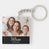 Mom Established Modern Script Photo Keychain キーホルダー (裏面)