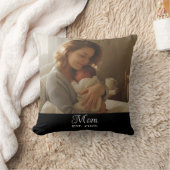 Mom Established Modern Script Photo Throw クッション (ブランケット)