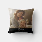Mom Established Modern Script Photo Throw クッション (正面)