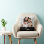 Mom Established Modern Script Photo Throw Pillow クッション (椅子)
