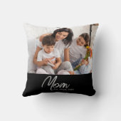 Mom Established Modern Script Photo Throw Pillow クッション (裏面)