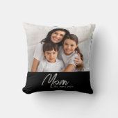 Mom Established Modern Script Photo Throw Pillow クッション (正面)